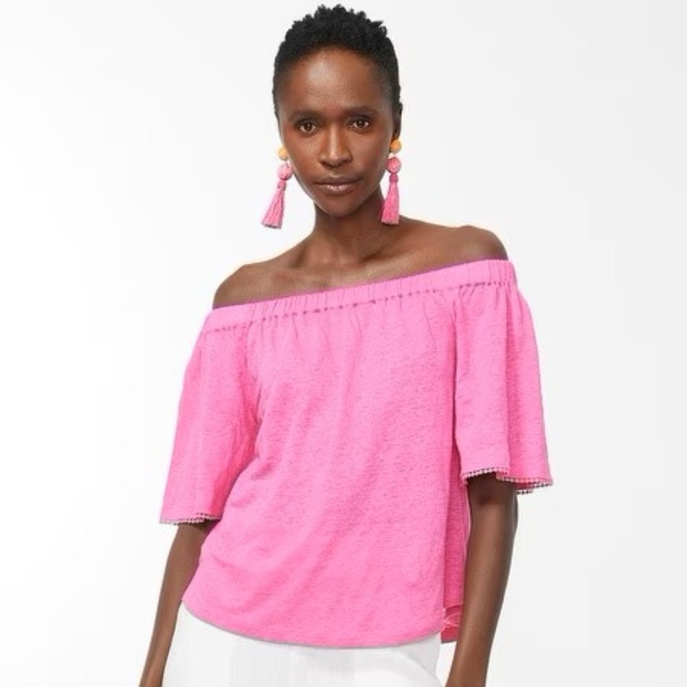 Chico's Linen Off-Shoulder Top